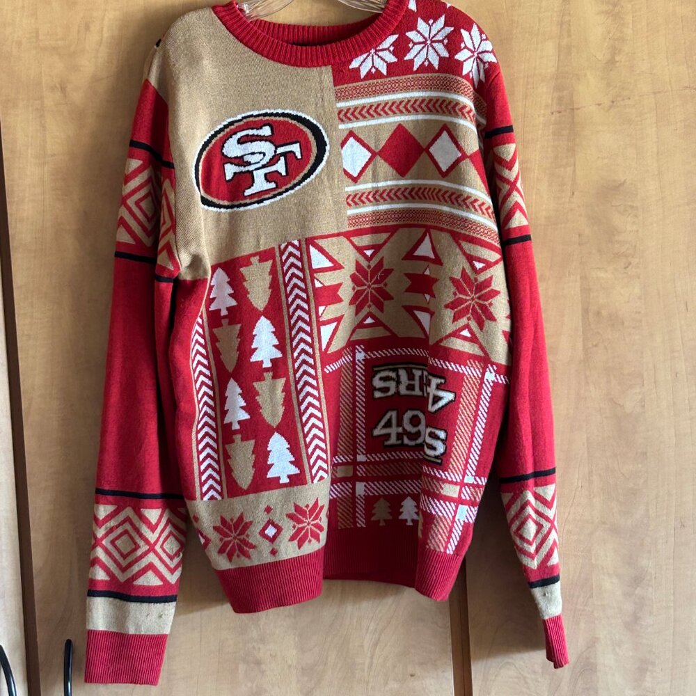SF 49ers Ugly Sweater and Muffler